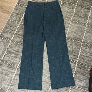 Ann Taylor curvy fit 8 petite blue dress pants with white checkered detail